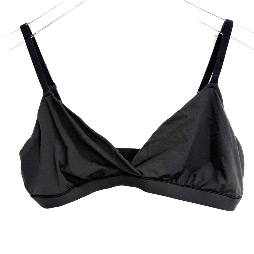 SKIMS Fits Everybody Crossover Bralette Size L Onyx Black Triangle Bra